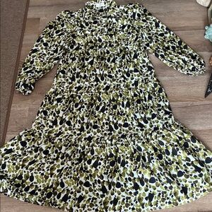 Never Fully Dressed Olive and Black Patterned Dress